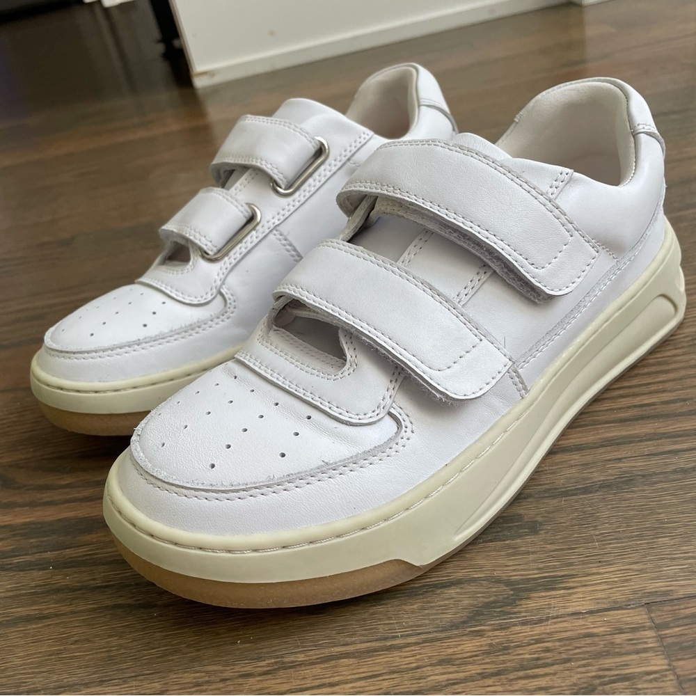 White Perey Strap Sneakers Like ACNE STUDIOS style - Picture 3 of 12